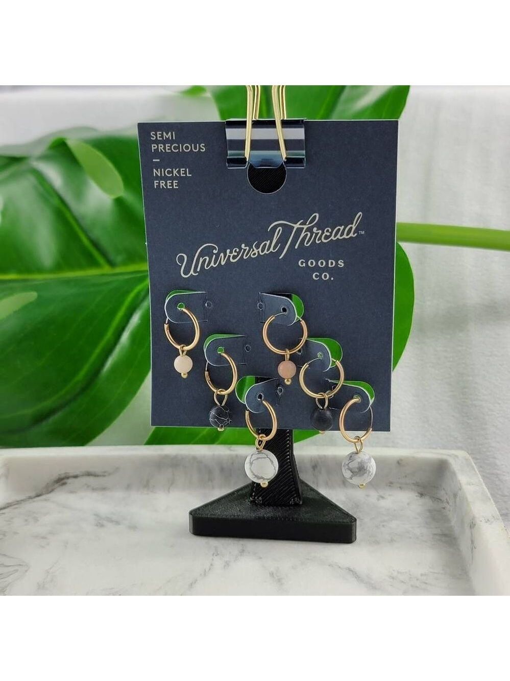 Universal Thread Semi Precious Hoop Earring Set